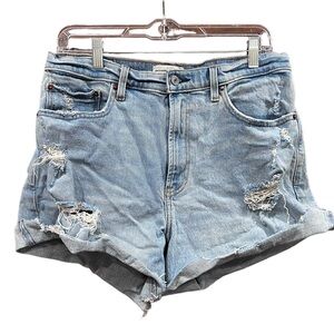 Abercrombie & Fitch Curve Love Distressed High Waisted Jeans 10 | 30